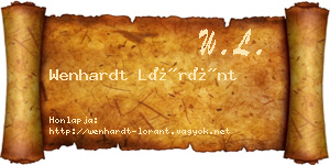 Wenhardt Lóránt névjegykártya